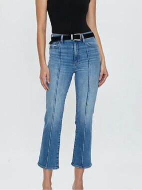 Pistola Lennon Jeans Essence High Rise Straight Crop Raw Hem Size 26 NWT